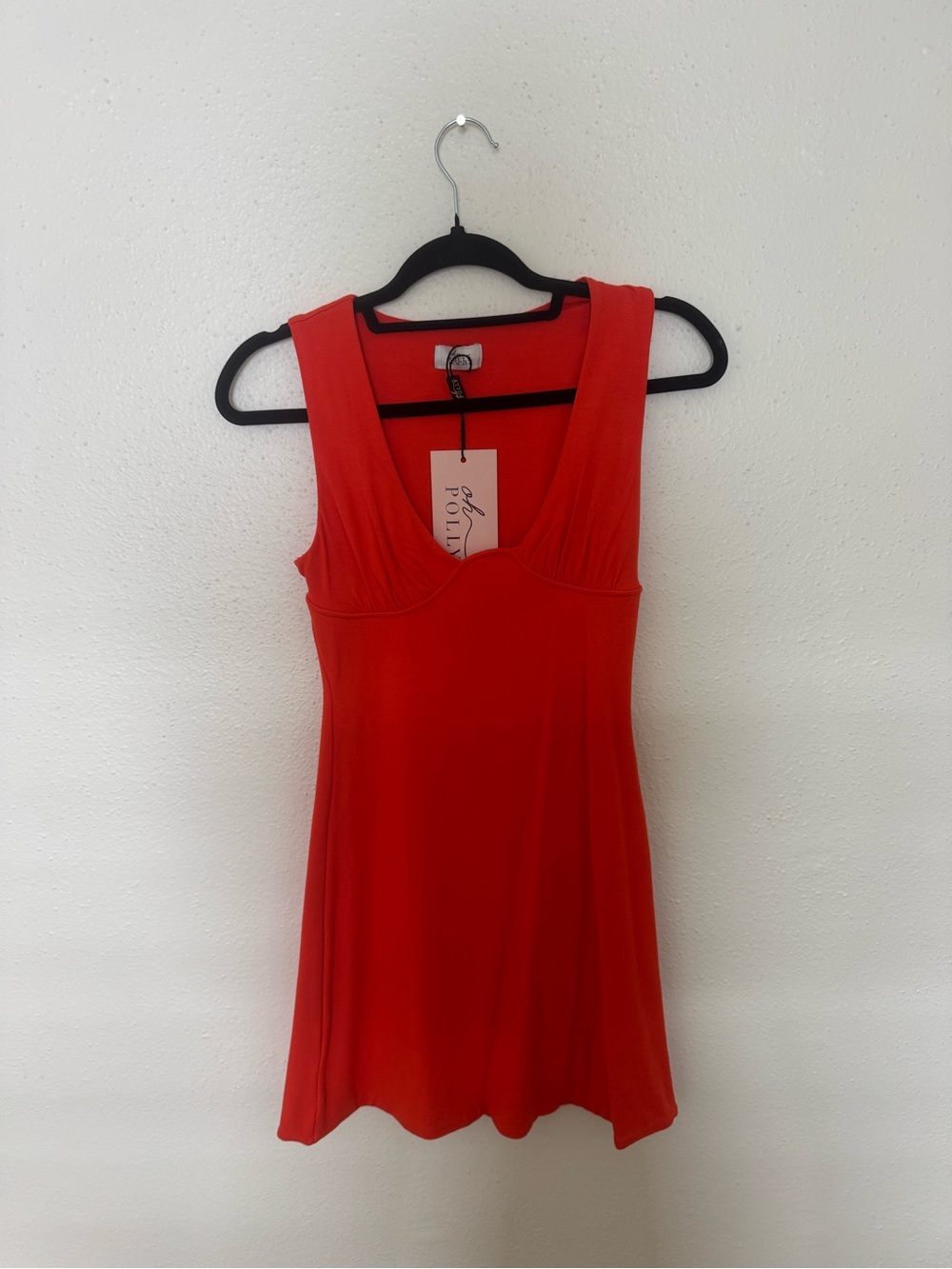Orange Sleeveless Scoop Neck Dress